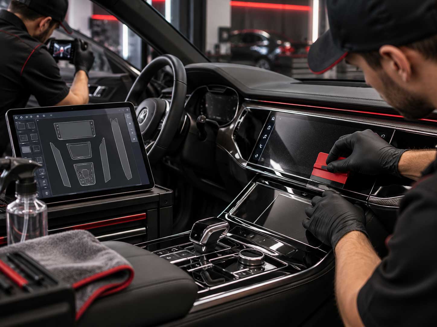 Professional interior protection film installation