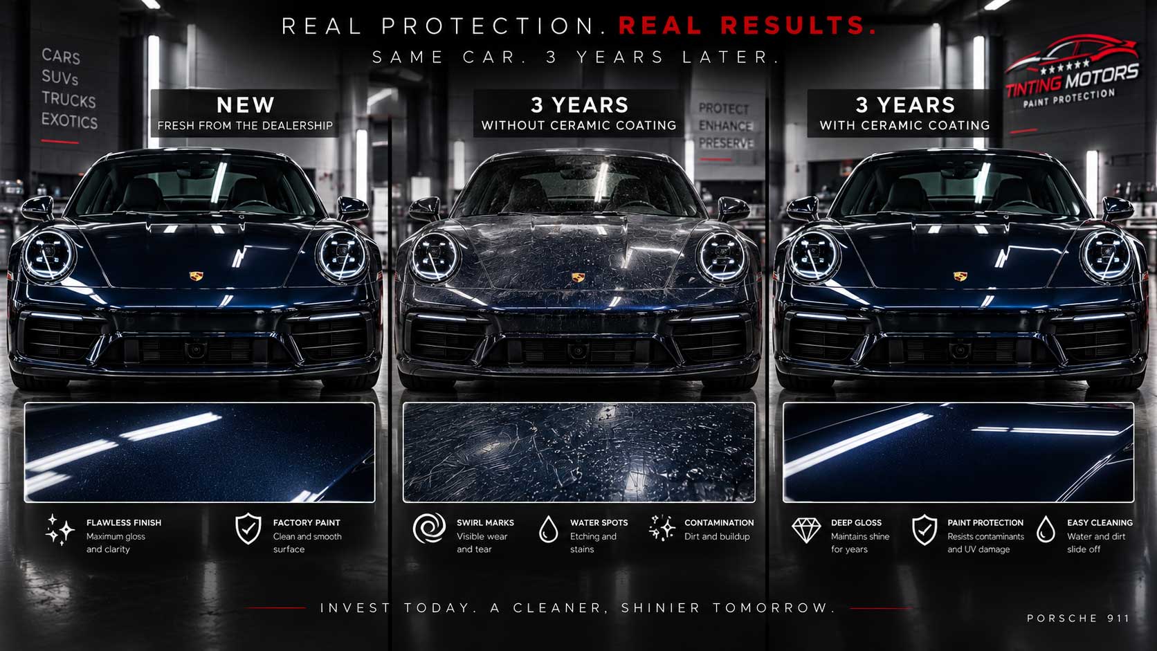 Ceramic coated vehicle preserved over time