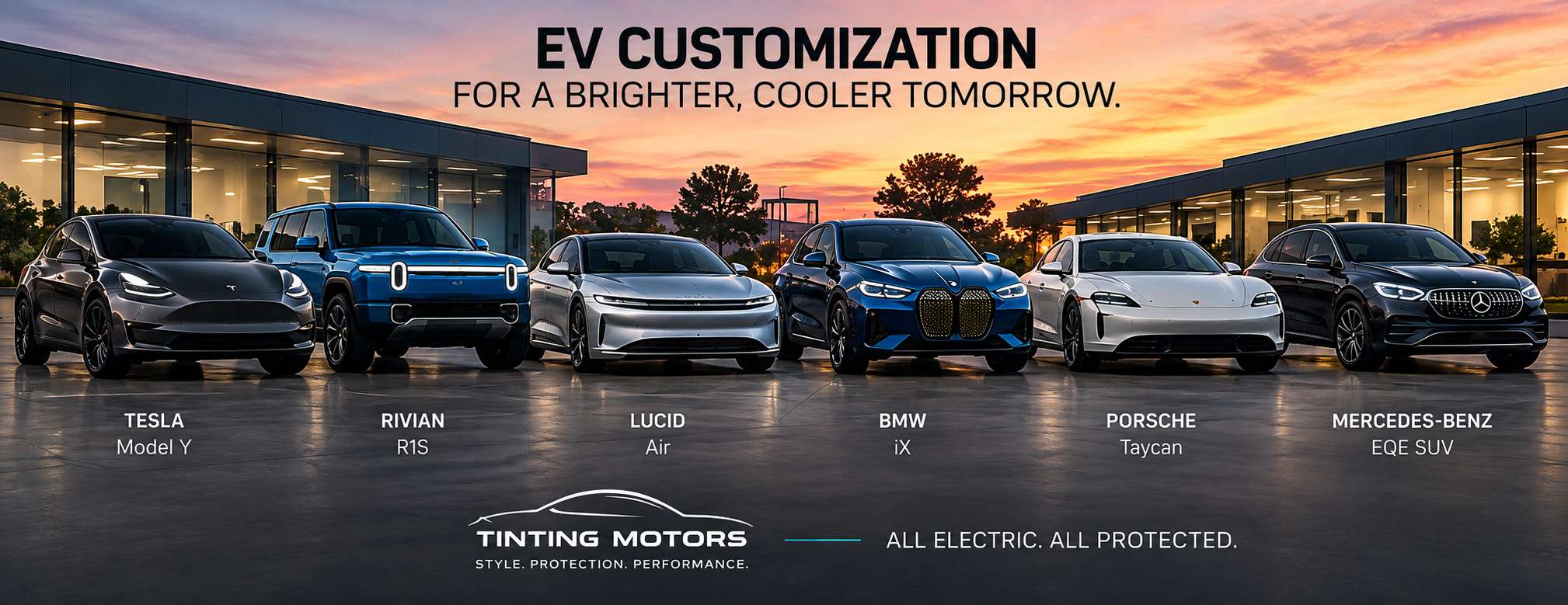 EV customization — ceramic window tint and paint protection for electric vehicles on Long Island