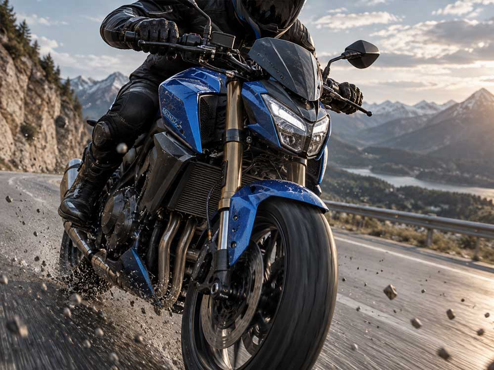 Paint protection film on motorcycle