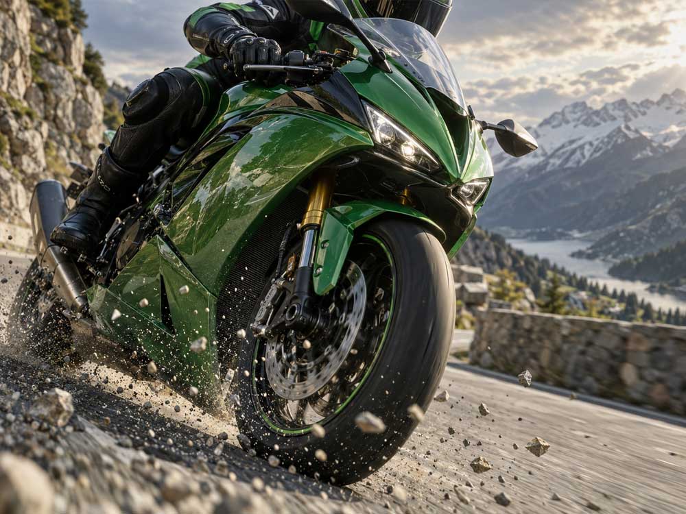 Paint protection film on motorcycle