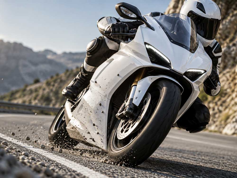 Paint protection film on motorcycle